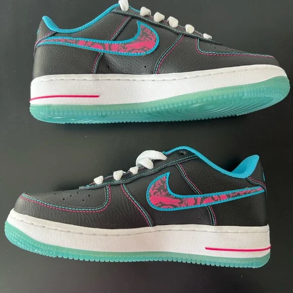 Nike Air Force 1 LV8 “Miami Nights” (GS) | Black Teal Pink | 4.5Y - Picture 12 of 12